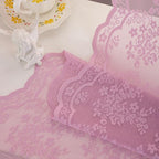 YJ YANJUN Vintage Lace Curtains 63 Inch Length-Victorian Floral Pattern Lilac - Image 5