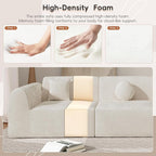 Merax 140" Curved Polyester Sectional Sofa Set, Modern Cloud Couch - Image 5