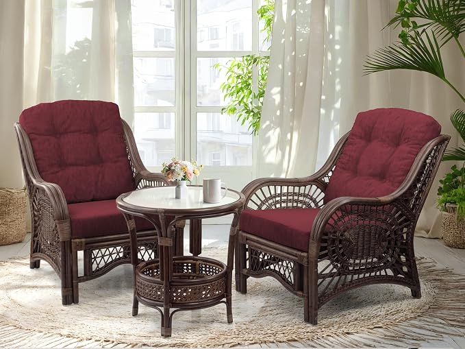 Malibu Lounge Living Accent Armchair Natural Rattan Wicker Handmade Design - Image 6
