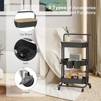 DTK 3 Tier Rolling Cart Uility Cart - Image 3