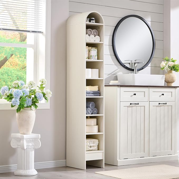 IFGET 67" Tall Arched Bookshelf, 8 Tiers Arch Bookcase - Image 6