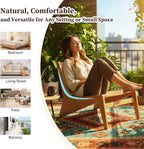 Furlide Rattan Chair 2Pcs, Mid Century Modern Accent Chair, Leisurely Reading - Image 9