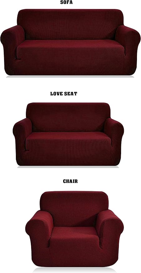 Fancy Linen Sure Fit Stretch Sterling Sofa Love Seat and Chair Slipcover Solid by Unknown