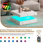 HedoAjim White Marble LED Coffee Table - Image 3