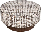 East at Main Round Coffee Table – White Boho Cocktail Table - Image 5