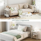 End Table Set of 2 for Small Space, 3-Tier Narrow Side Table - Image 4