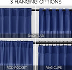 Classic Blue Linen Curtains 108 Inches Long - Image 2