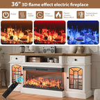 QUW 70" Farmhouse Fireplace TV Stand - Image 8