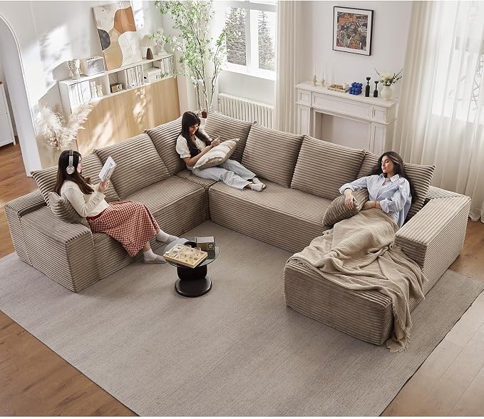 Cloud Sectional Couch with L-Shape Chaise, Modern Modular Comfy Sofa with Deep by Lakifun
