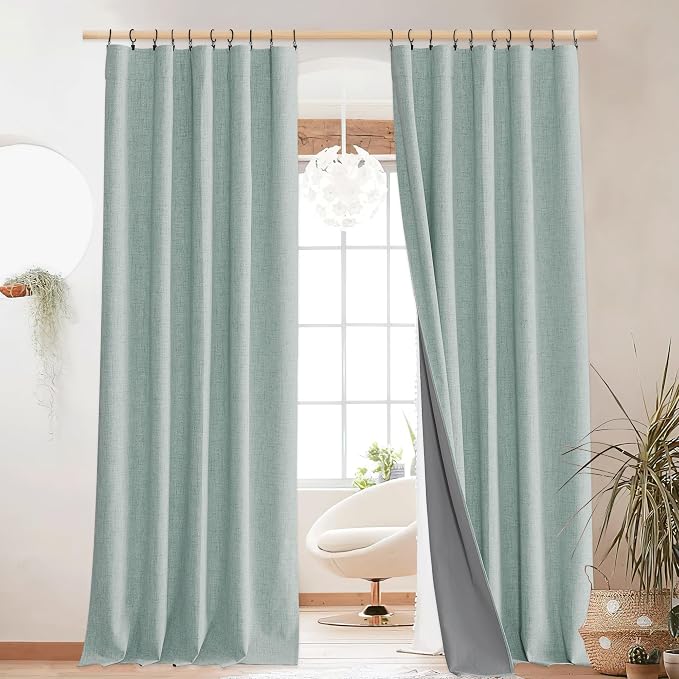 NICETOWN Full Blackout Linen Curtains by NICETOWN