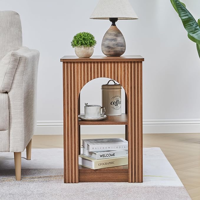weselon End Table with 3-Tier Storage, Mid-Century Modern Side Table with - Image 6