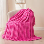 NEWCOSPLAY Fleece Ribbed Cozy Throw Blanket by NEWCOSPLAY