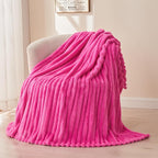 NEWCOSPLAY Fleece Ribbed Cozy Queen Blanket - Image 9