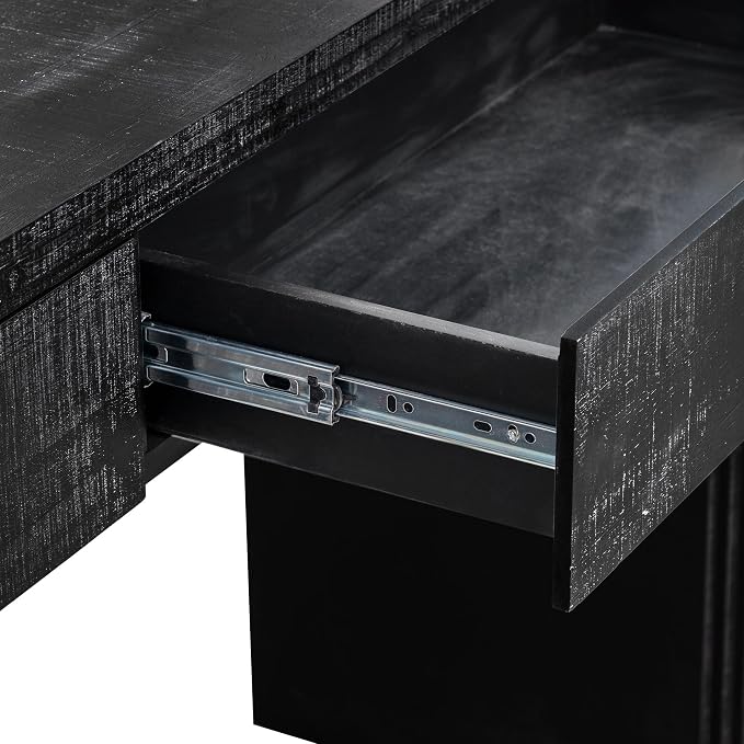 Console Table with 2 Top Drawers, Unique Retro Silhouette Console Table with - Image 9