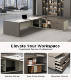 79" L-Shaped Executive Desk - Image 7