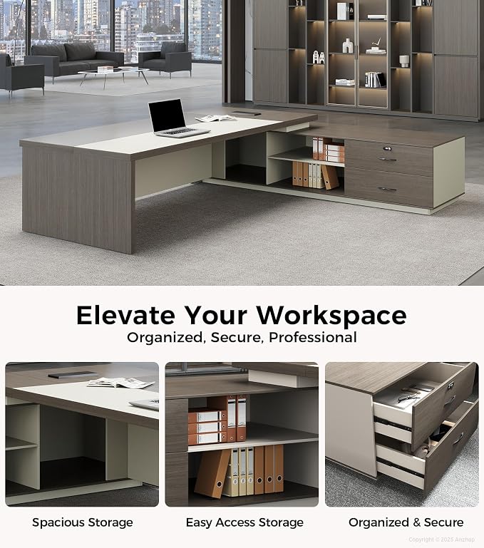 79" L-Shaped Executive Desk - Image 7