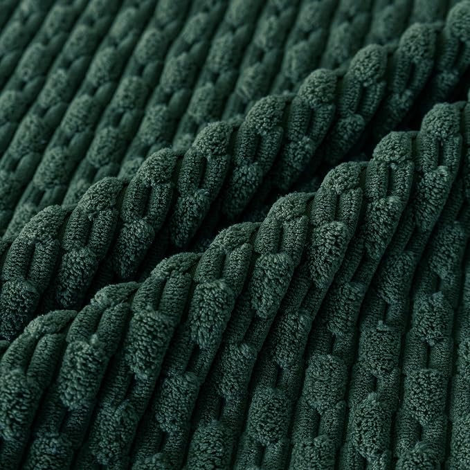 Set of 4 Dark Green Decorative Throw Pillow Covers 26x26 Inch Corduroy Pillow - Image 3