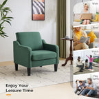 VINGLI Mid-Century Modern Accent Chairs Set of 2 Living Room Chairs Dark Green - Image 7