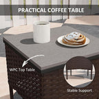 Outsunny 3 Piece Wicker Patio Furniture Set, PE Rattan Rocking Chairs - Image 6