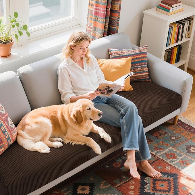 Hokway Couch Cushion Covers Stretch Cushion Covers Sofa Seat Cushion Slipcover - Image 6