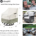 Outdoor Swivel Lounge Chair Cover 2 Pack, 100% Waterproof Heavy Duty Outdoor - Image 3