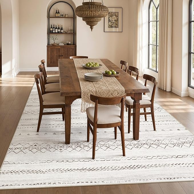 cotiled Boho 10x12 Area Rug for Living Room: Large Moroccan Washable Rug | - Image 7