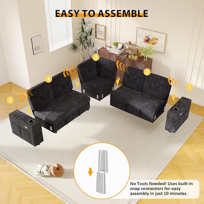 Modular Sectional Sleeper Sofa - Image 8