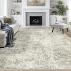 9x12 Area Rugs for Living Room Washable Bedroom Dining Room Beige Brown | by Aelenmu