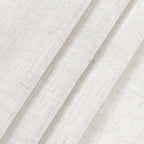 Beige White Linen Curtains for Living Room 86 Inches Long Back Tab and Rod - Image 9