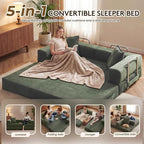 GRUSIGN 78 Inch Convertible Sofa Bed, 5-in-1 Futon Sofa Bed Pull Out Couch - Image 3