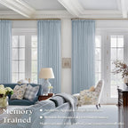 Light Blue Linen Curtains 102 Inches Long - Image 2