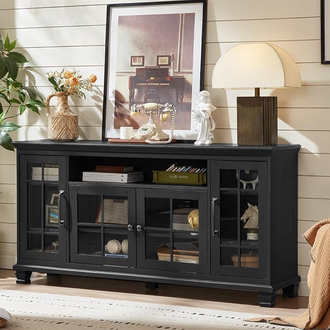SAVOR LIFE Large Black Sideboard Buffet Cabinet - Image 8