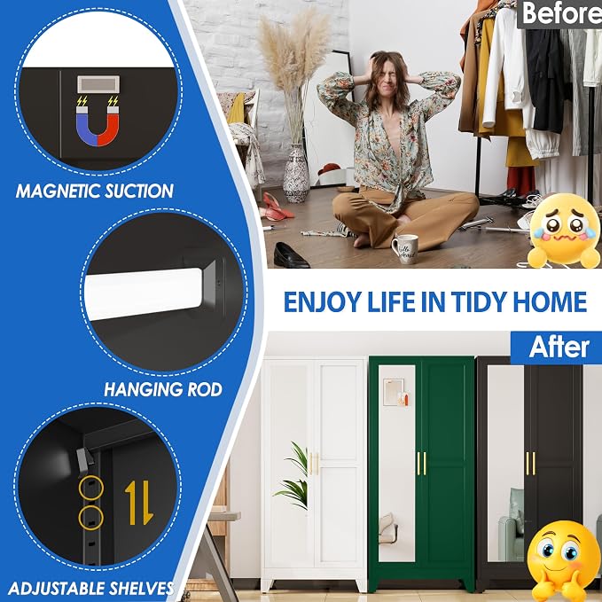 GAIOUS Metal Wardrobe Cabinet - Image 4