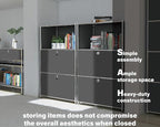 Metal Shelf with 2 Flap Doors, Large Capacity Cabinet, DIY Modern Home - Image 4