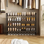 INGIORDAR Shoe Rack 4 Tier Long Storage Organizer Wide Metal Shoe Shelf - Image 2