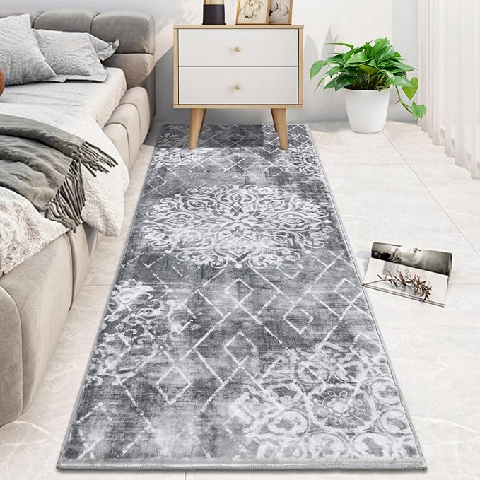 HEBE Hallway Runner Rug 2'x6', Washable Non Slip Kitchen Rug Runner | Soft Boho - Image 7