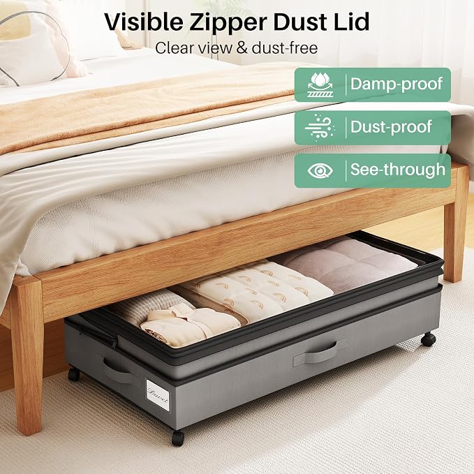 Kitstorack 4 Pack Height-adjustable Under Bed Storage - Image 5
