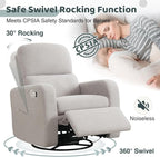 Swivel Rocker Recliner, Oversized Teddy Manual Nursery Glider Rocking Recliner - Image 3