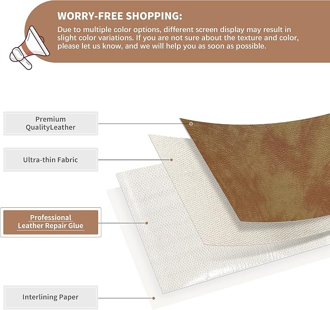 ONine Leather Repair Patch，Self-Adhesive Couch Patch，Multicolor Available - Image 2