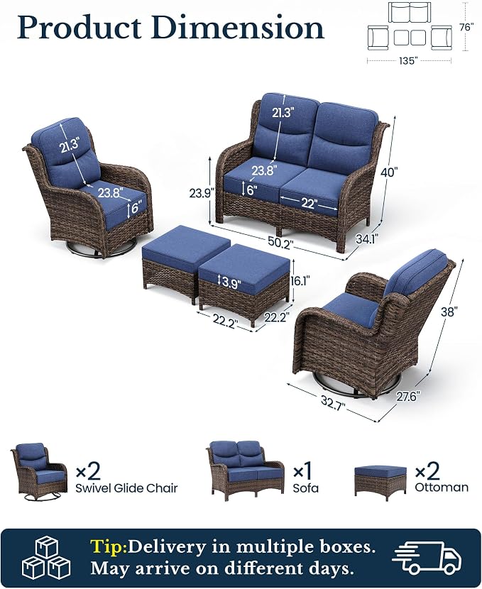 HILLGA Luxury High Back Patio Furniture Set - Image 2