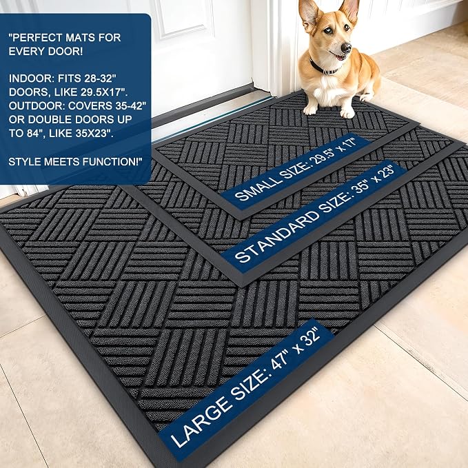 OLANLY Front Door Mat Outside Entrance 35x23, Waterproof Heavy-Duty Doormat | - Image 2