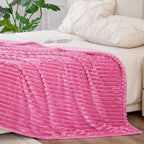 BEDELITE 3D Ribbed Jacquard Hot Pink King Size Blanket - Image 5
