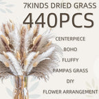 440PCS Natural Pampas Grass Mix Bouquet | Dried Pampas Bouquet - Image 2