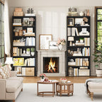 FOTOSOK 6-Tier Open Bookcase and Bookshelf Set of 2, Freestanding Display - Image 3