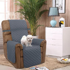 U-NICE HOME Reversible Recliner Chair Covers, Dark Blue/Light Grey | - Image 2