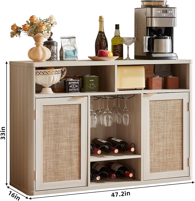 Lerliuo Rattan Wine Cabinet - Image 3