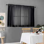 Chyhomenyc Black Sheer Curtains 45 Inches Length 2 Panels, Light Filtering Soft - Image 2