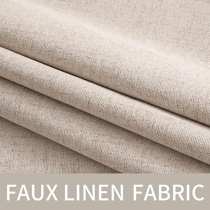 MIULEE Extra Wide 100% Blackout Linen Curtains - Image 5