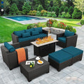 Outdoor Patio Furniture 60000 BTU Outdoor Propane Fire Pit Table Patio by Rattaner