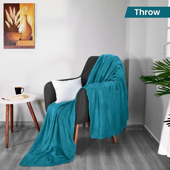Utopia Bedding Soft Fleece Bed Blanket Throw Size Turquoise | Microfiber Plush - Image 2